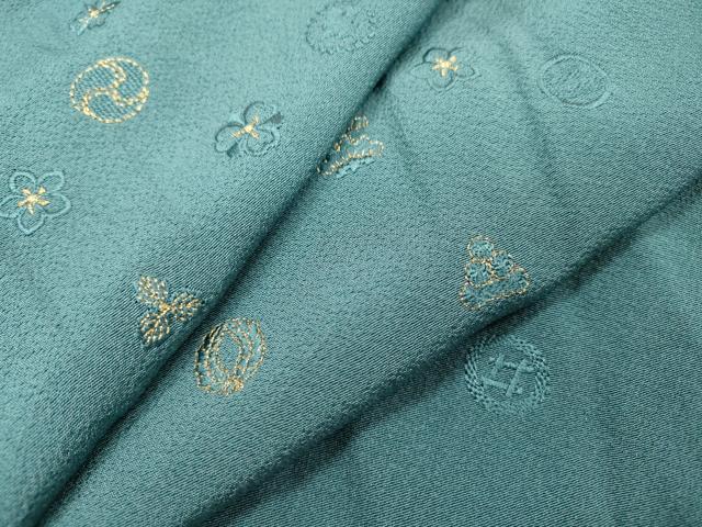 平和屋着物▼色留訪問着 総刺繍 吉祥花丸文 金糸 正絹 逸品 未使用 DABJ7069fe