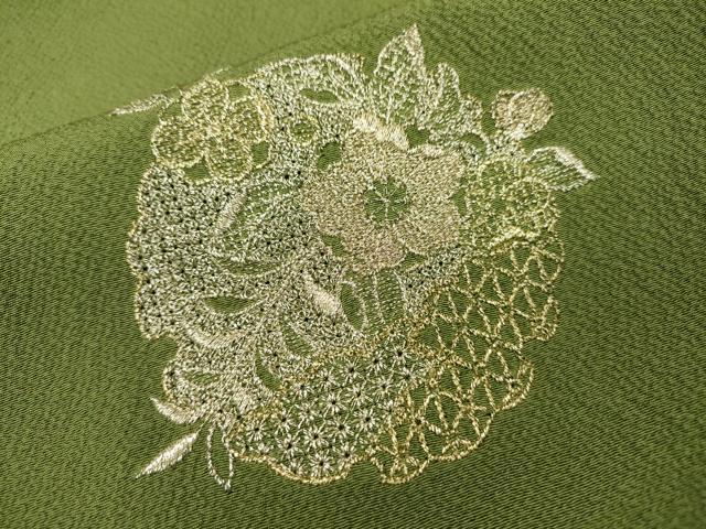 平和屋着物▼中国三大刺繍 スワトウ刺繍 汕頭刺繍 総刺繍 色留袖 辻が花 雪輪花文 金銀糸 さが美扱い 正絹 逸品 DABJ7075fe