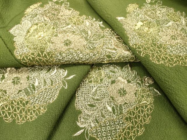 平和屋着物▼中国三大刺繍 スワトウ刺繍 汕頭刺繍 総刺繍 色留袖 辻が花 雪輪花文 金銀糸 さが美扱い 正絹 逸品 DABJ7075fe