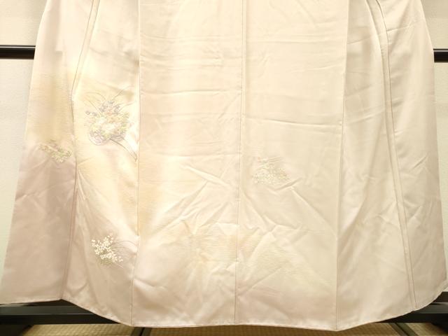平和屋着物▼訪問着 総刺繍 花車文 暈し染 正絹 逸品 DABJ7090fe