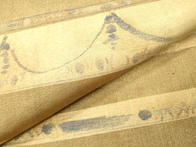 平和屋着物▼西陣 京の名門 じゅらく謹製 太鼓柄袋帯 絵唐偉華文 金糸 正絹 逸品 DABJ7224fe