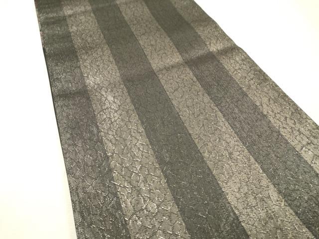 平和屋着物▼両面 六通柄袋帯 よろけ縞 舞桜 金糸 正絹 逸品 DABJ7280fe