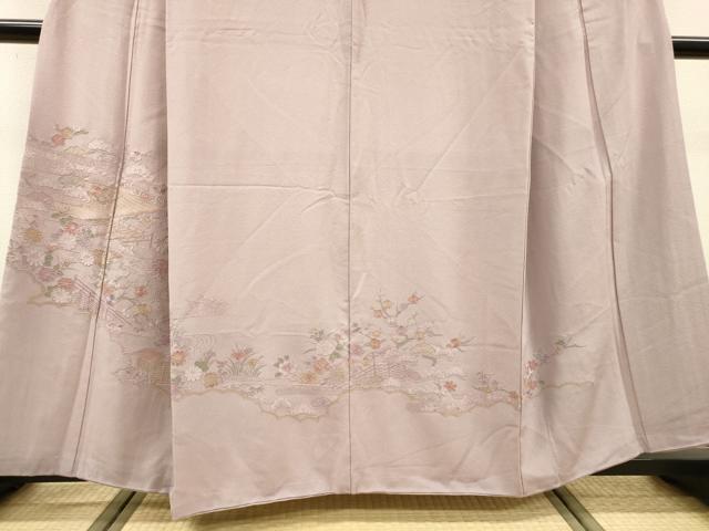 平和屋着物▼中国三大刺繍 スワトウ刺繍 汕頭刺繍 総刺繍 訪問着 風景花文 正絹 逸品 DABJ7306fe