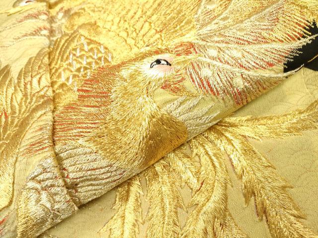 平和屋着物▼豪華黒留袖 総刺繍 鳳凰 金糸 正絹 逸品 DABJ7307fe