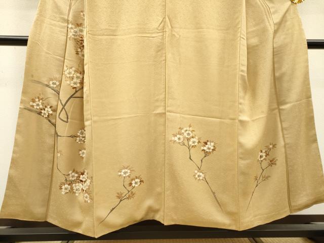 平和屋着物▼訪問着 手描き 枝桜 正絹 逸品 DABJ7308fe