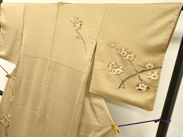 平和屋着物▼訪問着 手描き 枝桜 正絹 逸品 DABJ7308fe