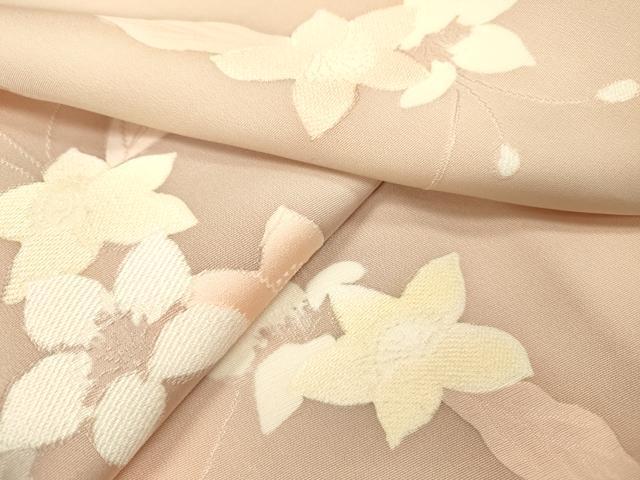 平和屋着物●上質な小紋 地紋起こし 草花 暈し染 正絹 逸品 DABJ7315fe