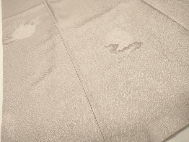 平和屋着物▼上質な小紋 ビロード 霞花丸文 薄梅鼠色 正絹 逸品 DABJ7316fe