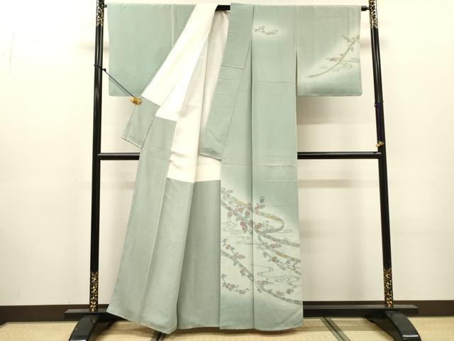 平和屋着物▼中国三大刺繍 スワトウ刺繍 汕頭刺繍 総刺繍 訪問着 鬘帯花文 暈し染 正絹 逸品 未使用 DABJ7332fe