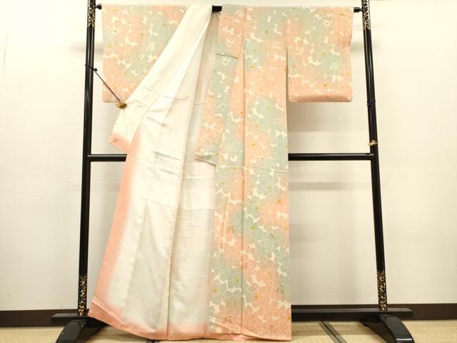平和屋着物●上質な小紋 地紋起こし 花尽くし 正絹 逸品 DABJ7341fe