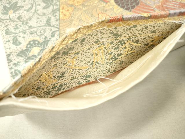 平和屋本店▼六通柄袋帯 重文彫金文 本金二重箔 正絹 逸品 DABJ7407fe