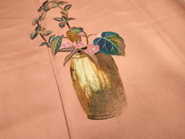 平和屋着物▼訪問着 刺繍 飾花文 正絹 逸品 DABJ7438fe