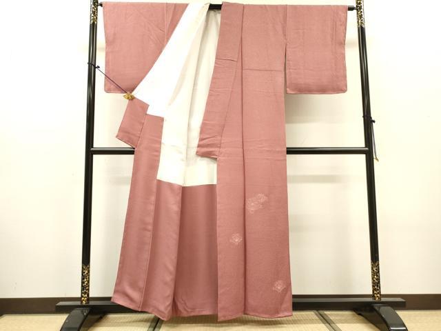 平和屋着物▼中国三大刺繍 スワトウ刺繍 汕頭刺繍 総刺繍 無地絵羽訪問着 洋花文 退紅色 正絹 逸品 未使用 DABJ7441fe