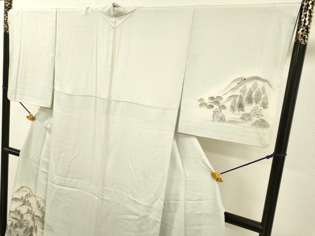 平和屋着物▼訪問着 作家物 手描き 風景文 暈し染 金彩 正絹 逸品 DABJ7453fe