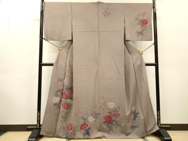 平和屋着物▼巨匠 前田華清 手描き 訪問着 草花 正絹 逸品 DABJ7455fe