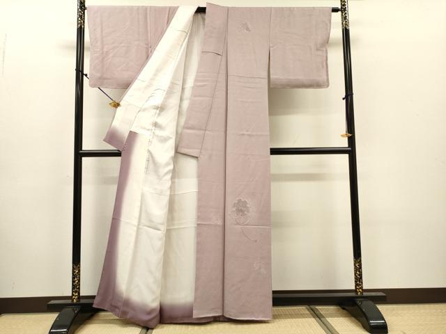 平和屋着物▼中国三大刺繍 スワトウ刺繍 汕頭刺繍 総刺繍 無地絵羽訪問着 雪輪花文 紅藤色 正絹 逸品 DABJ7459fe