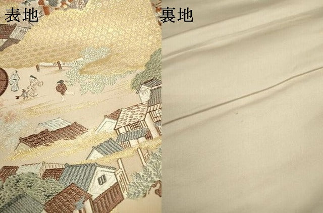 平和屋本店▼六通柄袋帯 唐織 祇園祭図 本金箔 正絹 逸品 DABJ7484fe
