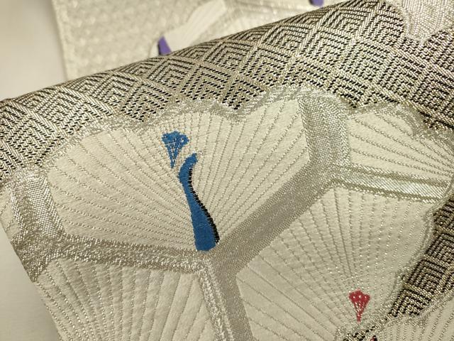平和屋本店▼西陣 六通柄袋帯 唐織 亀甲孔雀文 九百錦 本金箔 正絹 逸品 DABJ7485fe