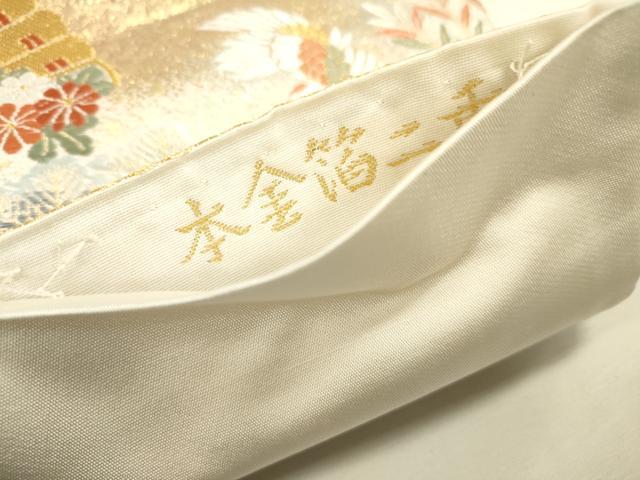 平和屋本店▼全通柄袋帯 唐織 桃山宝華松文 本金箔二重 正絹 逸品 DABJ7486fe