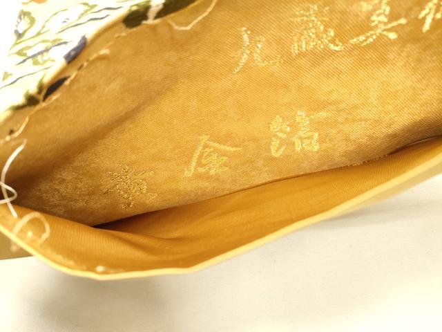 平和屋着物▼六通柄袋帯 鳳凰花唐草文 黄金箔 正絹 逸品 DABJ7503fe