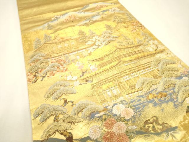 平和屋本店●西陣 長嶋成織物 ながしま帯 六通柄袋帯 足利の華 瀞金錦 本金箔 証紙・証明書・共箱付き 正絹 逸品 DABJ7524fe