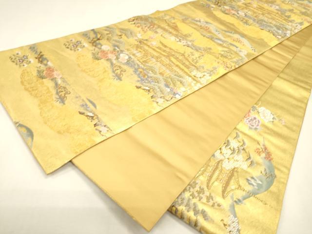 平和屋本店●西陣 長嶋成織物 ながしま帯 六通柄袋帯 足利の華 瀞金錦 本金箔 証紙・証明書・共箱付き 正絹 逸品 DABJ7524fe
