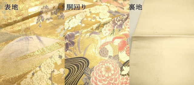 平和屋本店▼六通柄袋帯 九百錦 桃山 色紙に地山 24金箔 正絹 逸品 DABJ7546fe