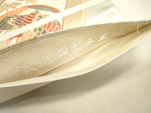 平和屋本店▼六通柄袋帯 唐織 吉祥鳳凰花文 弐拾四金二重織 正絹 逸品 未使用 DABJ7550fe