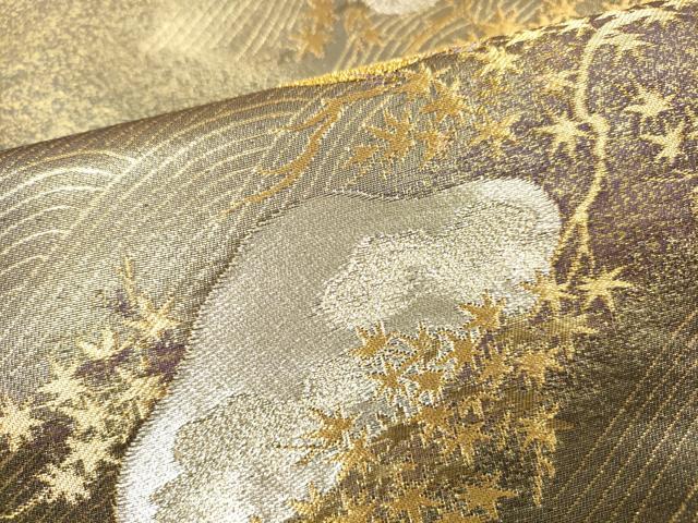 平和屋着物▼六通柄袋帯 松 金銀糸 正絹 逸品 DABJ7633fe