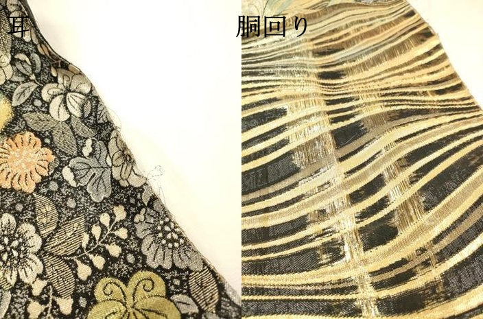 平和屋着物▼六通柄袋帯 高雅 辻が花 金銀糸 正絹 逸品 DABJ7658fe