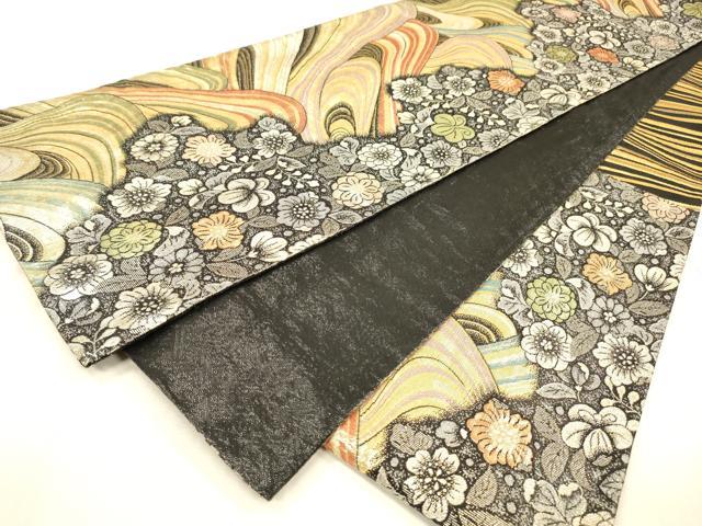 平和屋着物▼六通柄袋帯 高雅 辻が花 金銀糸 正絹 逸品 DABJ7658fe