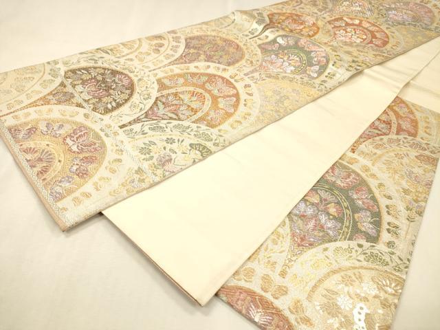 平和屋着物▼六通柄袋帯 舞蝶花文 金銀糸 正絹 逸品 DABJ7664fe