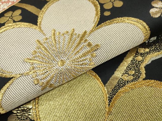 平和屋着物▼六通柄袋帯 舞花 金銀糸 正絹 逸品 DABJ7667fe