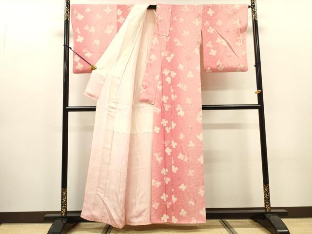平和屋着物▼上質な小紋 舞花 暈し染 正絹 逸品 DABJ7759fe