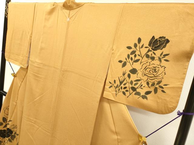 平和屋着物▼訪問着 作家物 手描き バラ 薔薇 正絹 逸品 DABJ7763fe