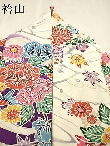 平和屋着物●豪華振袖 型染 草花 暈し染 正絹 逸品 DABJ7822fe