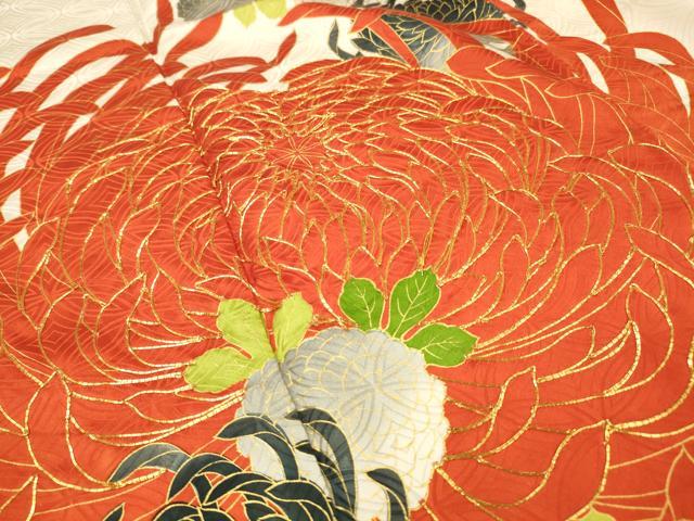 平和屋着物●豪華振袖 駒刺繍 乱菊 金彩 正絹 逸品 DABJ7845fe