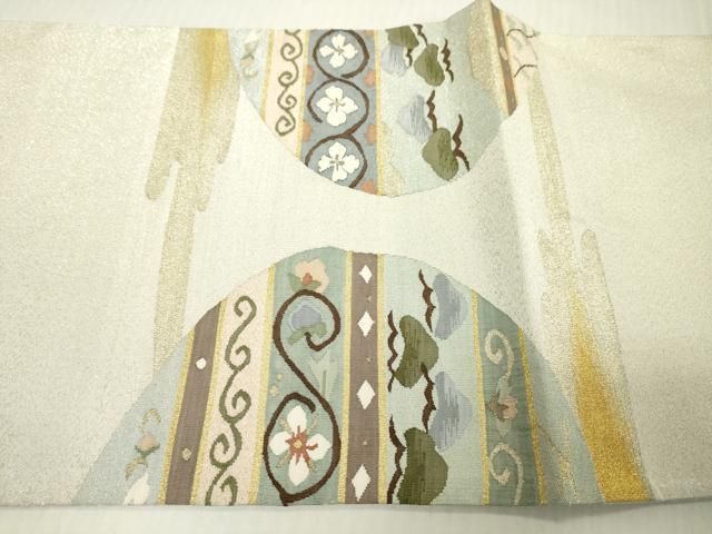平和屋着物●爪掻き本綴れ 六通柄袋帯 鳳凰花唐草文 金銀糸 正絹 逸品 DABJ7976fe
