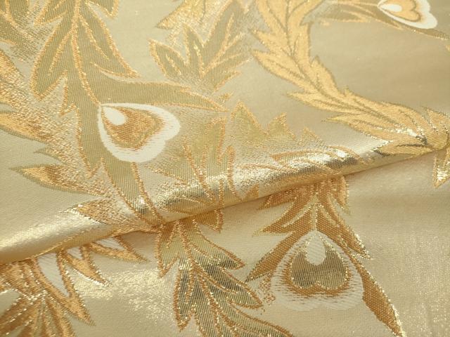 平和屋着物▼丸帯 几帳鳳凰花文 金糸 正絹 逸品 DABJ8050ps