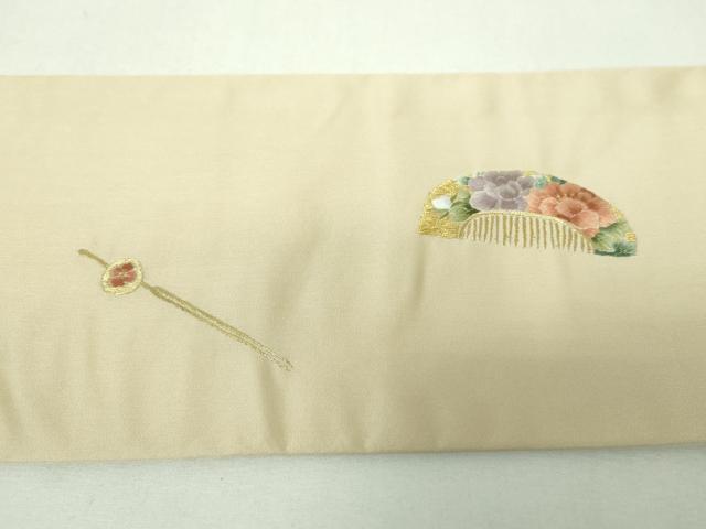 平和屋着物▼中国三大刺繍 相良刺繍 総刺繍 九寸名古屋帯 櫛 簪 金銀糸 正絹 逸品 DABJ8095ps
