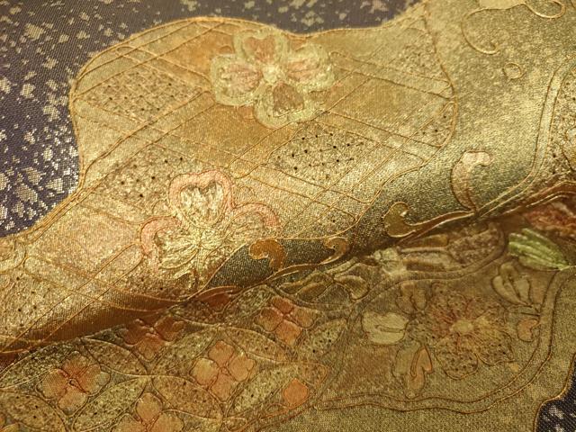 平和屋着物▼中国三大刺繍 スワトウ刺繍 汕頭刺繍 総刺繍 太鼓柄袋帯 駒刺繍 道長鳳凰花文 金彩 正絹 逸品 DABJ8120ps
