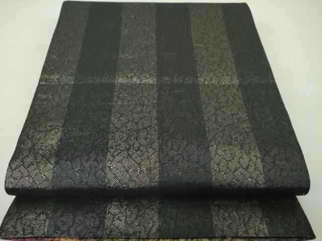 平和屋着物▼六通柄袋帯 ふくれ織 枝垂れ花 金糸 引箔 正絹 逸品 DABJ8132ps
