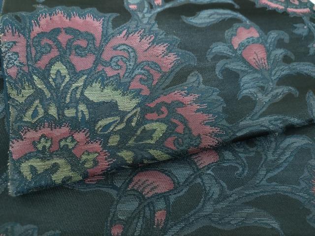 平和屋着物▼六通柄袋帯 更紗花文 金糸 正絹 逸品 DABJ8152ps