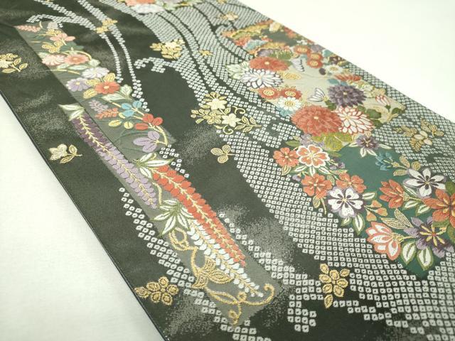 平和屋着物▼六通柄袋帯 唐織 君子小袖文 金銀糸 正絹 逸品 DABJ8213ps