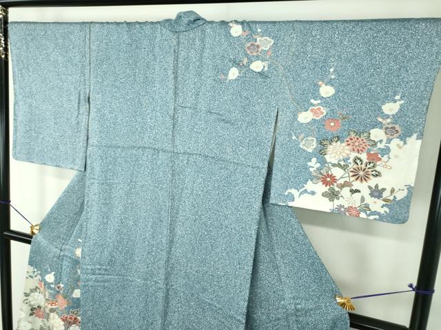 平和屋着物●訪問着 舞蝶花文 たたき染め 金彩 正絹 逸品 未使用 DABJ8225ps