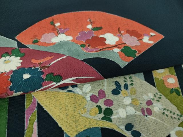 平和屋着物●訪問着 地紙花文 正絹 逸品 DABJ8245ps