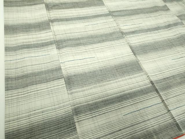 平和屋着物●上質な紬 めがね織 横段文 正絹 逸品 DABJ8255ps