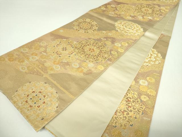 平和屋着物▼六通柄袋帯 天平宝飾華文 金糸 正絹 逸品 DABJ8341ps