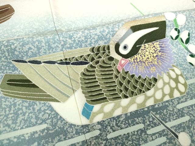 平和屋着物●人間国宝 羽田登喜男 TOKIOetTOKI 色留袖 鴛鴦花文 暈し染め 金銀彩 正絹 逸品 DABJ8392ps