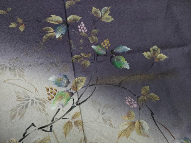 平和屋着物●和紙染染色作家・植村彩弘 訪問着 枝花文 暈し染め 金彩 やまと誂製 正絹 逸品 DABJ8396ps